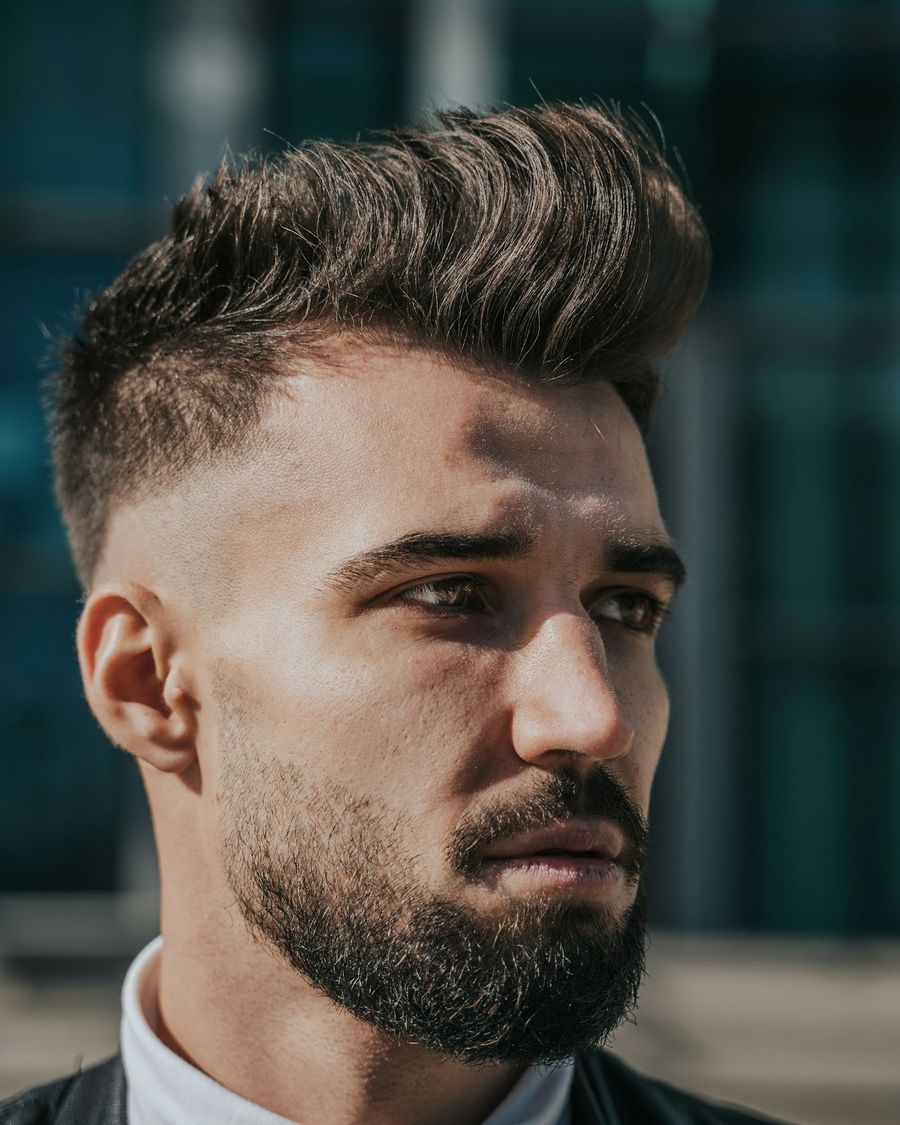 Skin fade, side view